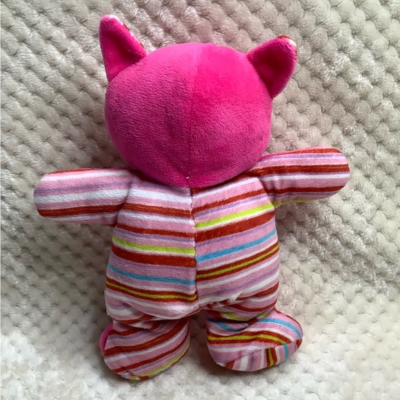 Gitzy Plush Pink Pig with Rattle Inside Blue Heart Stuffed Animal Toy 🐷 - Picture 4 of 8